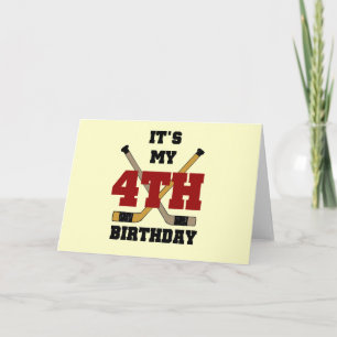 Hockey 4th Birthday Tshirts and Gifts Card