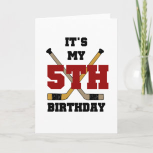 Hockey 5th Birthday Tshirts and Gifts Card