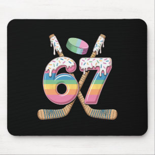 Hockey 67 Boys Ice Cream Drip Youth Six Seven Hock Mouse Mat