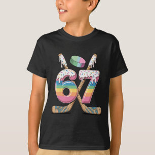 Hockey 67 Boys Ice Cream Drip Youth Six Seven Hock T-Shirt
