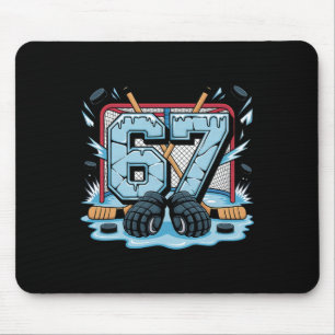 Hockey 67 Drip Ice Rink Gloves Meme Six Seven Spor Mouse Mat