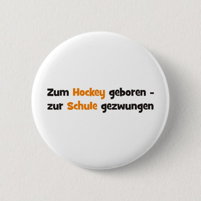 Hockey 6 Cm Round Badge (Front)