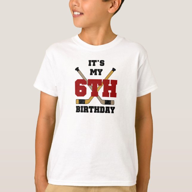 Hockey 6th Birthday T-Shirt (Front)