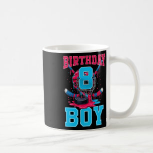 Hockey 8 Year Old Ice Cream Drip 8th Birthday Boy  Coffee Mug