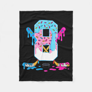 Hockey 8 Years Old Ice Cream Drip 8th Birthday Kid Fleece Blanket