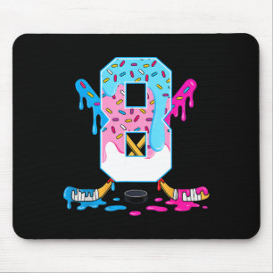 Hockey 8 Years Old Ice Cream Drip 8th Birthday Kid Mouse Mat