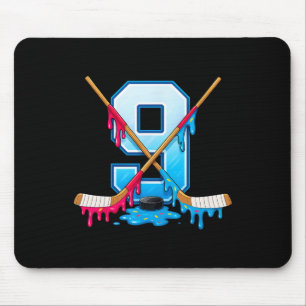 Hockey 9 Year Old Ice Cream Drip Youth 9th Birthda Mouse Mat