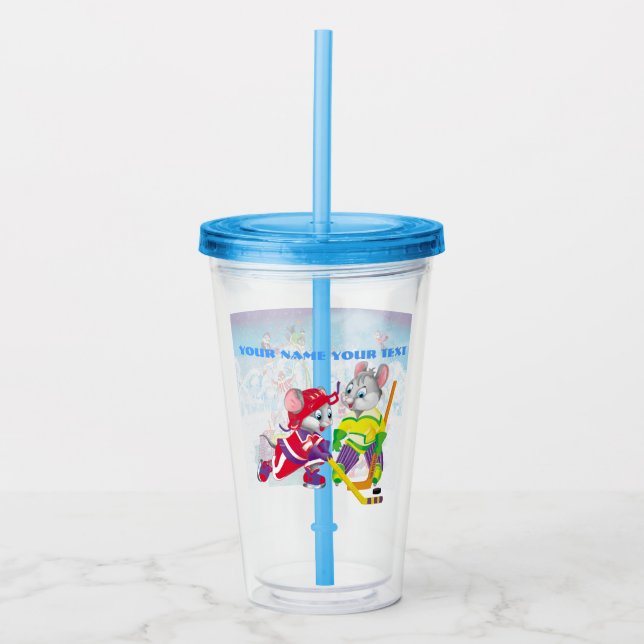 hockey acrylic tumbler (Front)