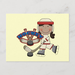 HOCKEY - African American Girl Tshirts and Gifts Postcard