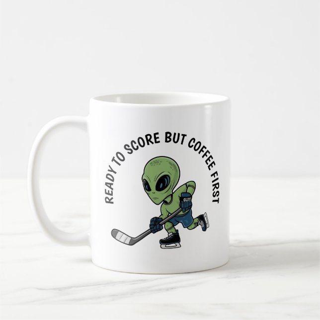 Hockey Alien Coffee Mug (Left)
