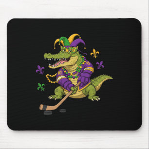 Hockey Alligator Crocodile Mardi Gras Womens Mens  Mouse Mat