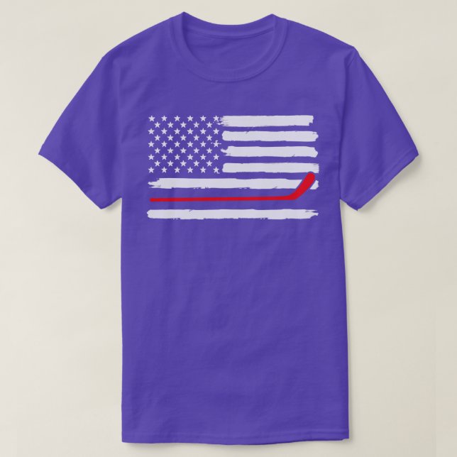 Hockey American Flag 1 T-Shirt (Design Front)