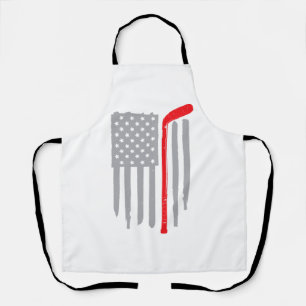 Hockey american flag apron