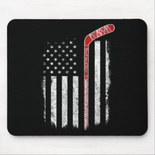 Hockey American Flag Hockey Flag Mouse Mat