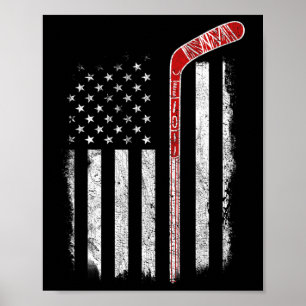 Hockey American Flag  Hockey Flag  Poster