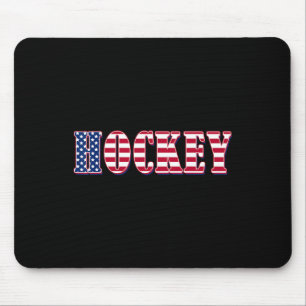 Hockey American Flag - Hockey  Mouse Mat