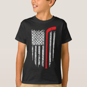 Hockey American Flag Hockey Tee Ice Hockey Playe