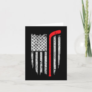 Hockey American Flag  Hockey Tee  Ice Hockey Playe Card