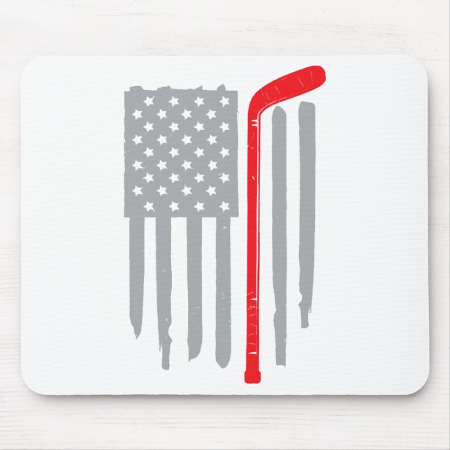 Hockey american flag mouse mat (Front)