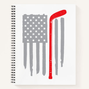 Hockey american flag notebook
