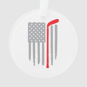 Hockey american flag ornament