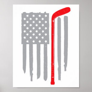 Hockey american flag poster
