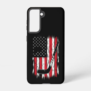 Hockey American Flag Sports Retro Vintage Samsung Galaxy Case