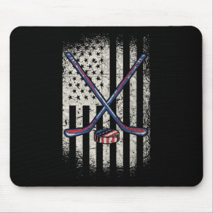 Hockey American Flag - Usa Ice Hockey  Mouse Mat