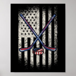 Hockey American Flag - Usa Ice Hockey  Poster