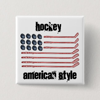 Hockey American Style 15 Cm Square Badge