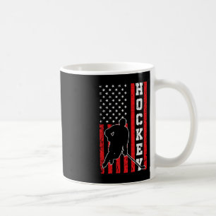 Hockey American USA Flag Men Boys 4th of July Hock Coffee Mug