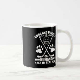 Hockey And Dog Makes Me Ice Hockey Happy Player  Coffee Mug