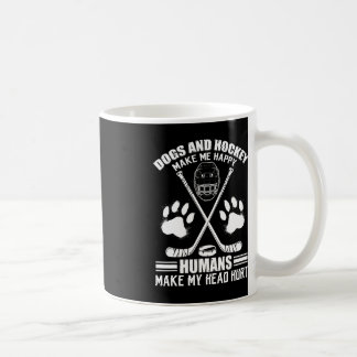 Hockey And Dog Makes Me Ice Hockey Happy Player Coffee Mug