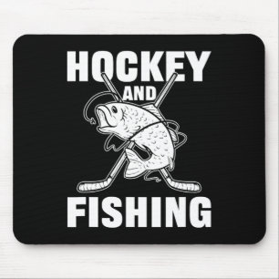 Hockey And Fishing Ice Hockey Fish Hunting Mouse Mat