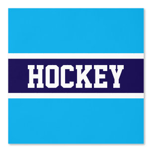 HOCKEY Athletic Azure Blue Navy White Stripes Wallpaper