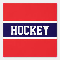 HOCKEY Athletic Bright Red White Navy Blue Stripes