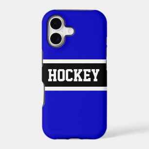 HOCKEY Athletic Royal Blue White Sporty Stripes