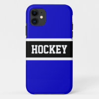HOCKEY Athletic Royal Blue White Sporty Stripes