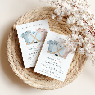 Hockey baby shower, hockey gender reveal invitation