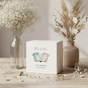 Hockey baby shower, ice hockey gender reveal, favour box
