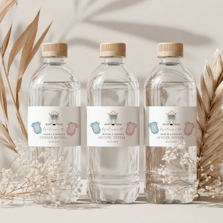 Hockey baby shower, ice hockey gender reveal water bottle label