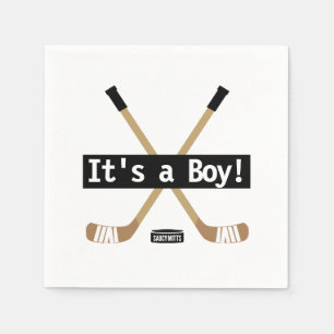 Hockey Baby Shower It's a Boy Hockey Sticks Napkin