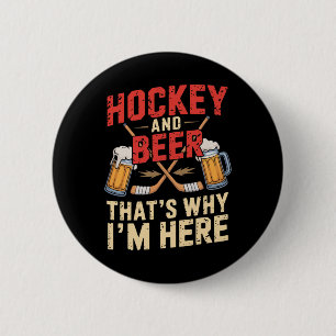 Hockey Beer For Men Funny Gift Idea 6 Cm Round Badge
