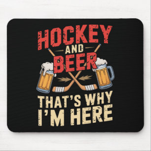 Hockey Beer For Men Funny Gift Idea Mouse Mat