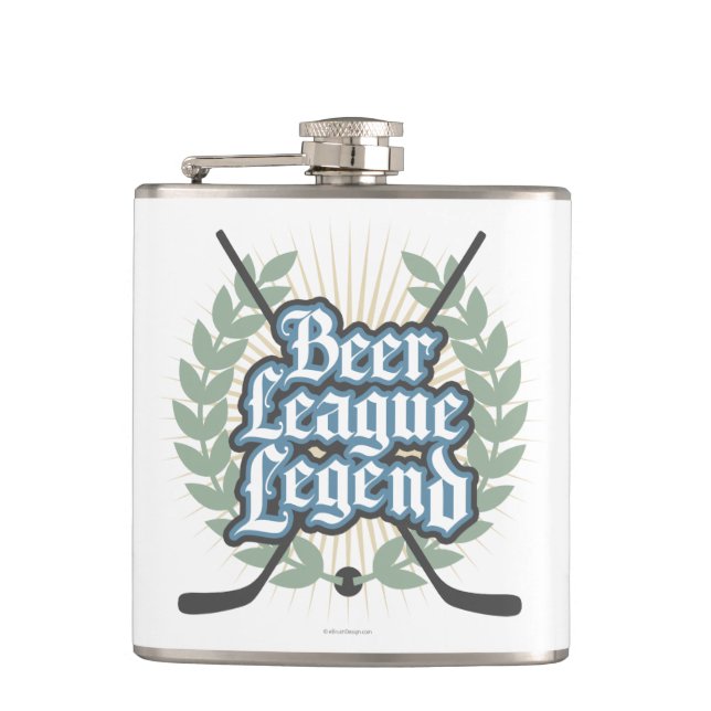 Hockey Beer League Legend Hip Flask (Front)