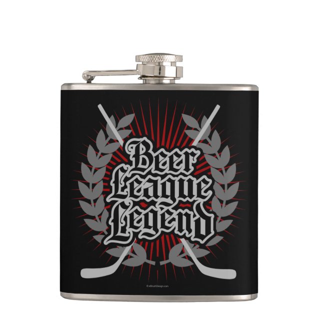 Hockey Beer League Legend Hip Flask (Front)