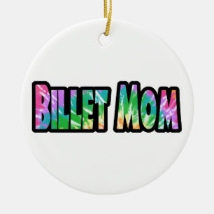 Hockey Billet Mom Tie Dye Ceramic Tree Decoration