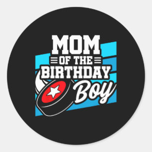 Hockey Birthday - Birthday Mum - Boys Hockey Birth Classic Round Sticker