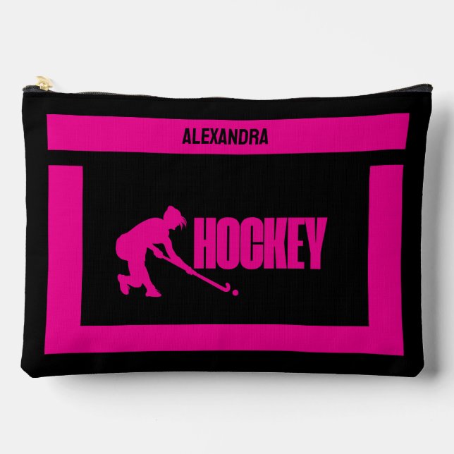 Hockey Birthday Gift, Hockey Player Girl,  Accessory Pouch (Front)
