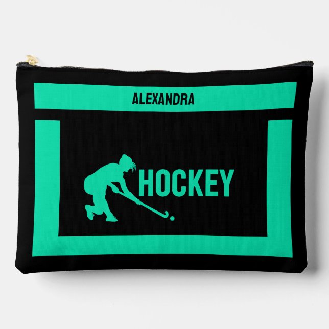 Hockey Birthday Gift, Hockey Player Girl,  Accessory Pouch (Front)